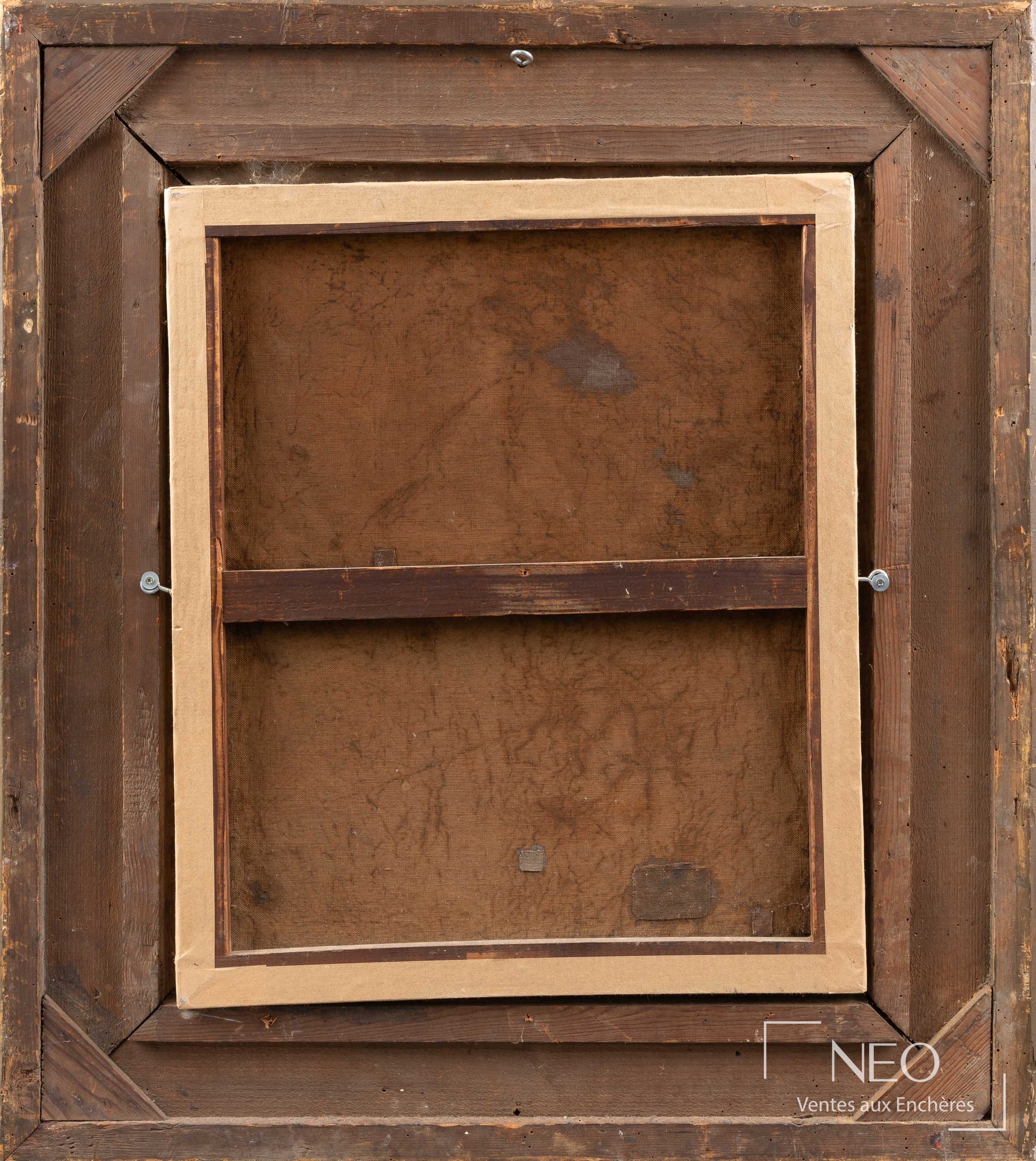 Dos de la toile et de son châssis en bois