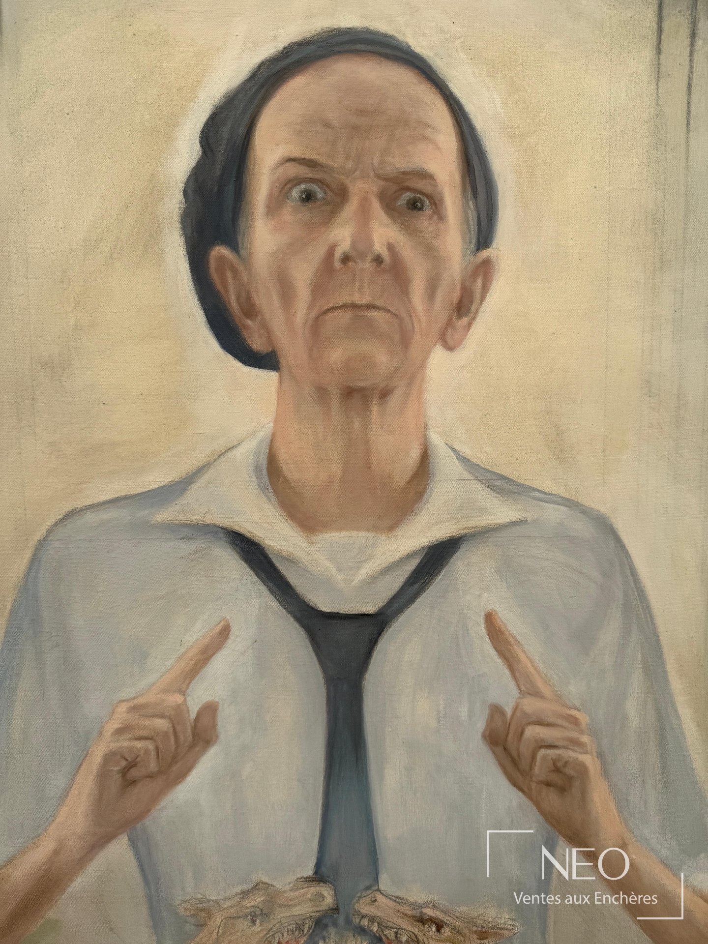 Gros plan sur le visage d'Anton Prinner dans l'autoportrait
