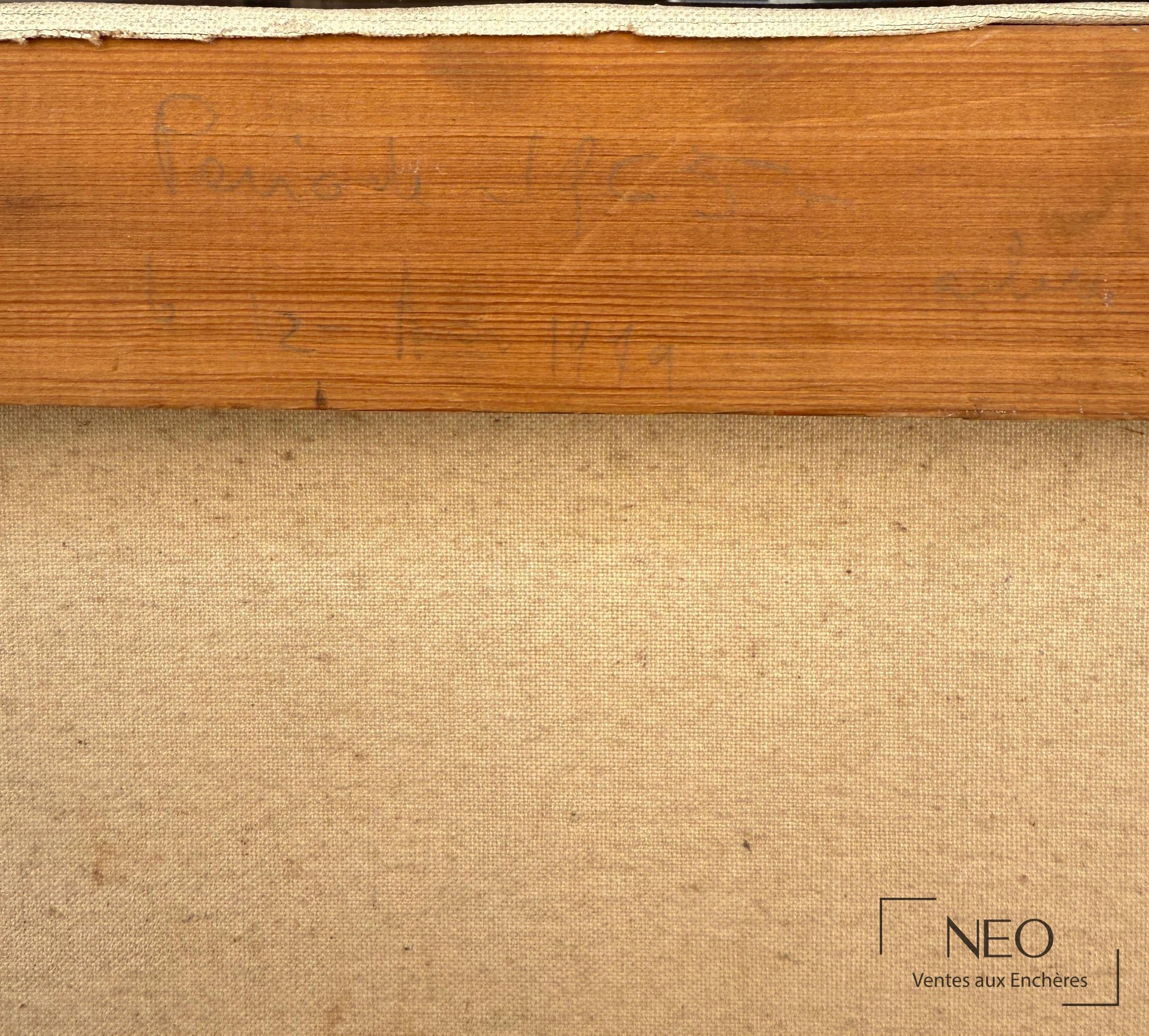 Inscription manuscrite Anton Prinner Autoportrait sur le châssis