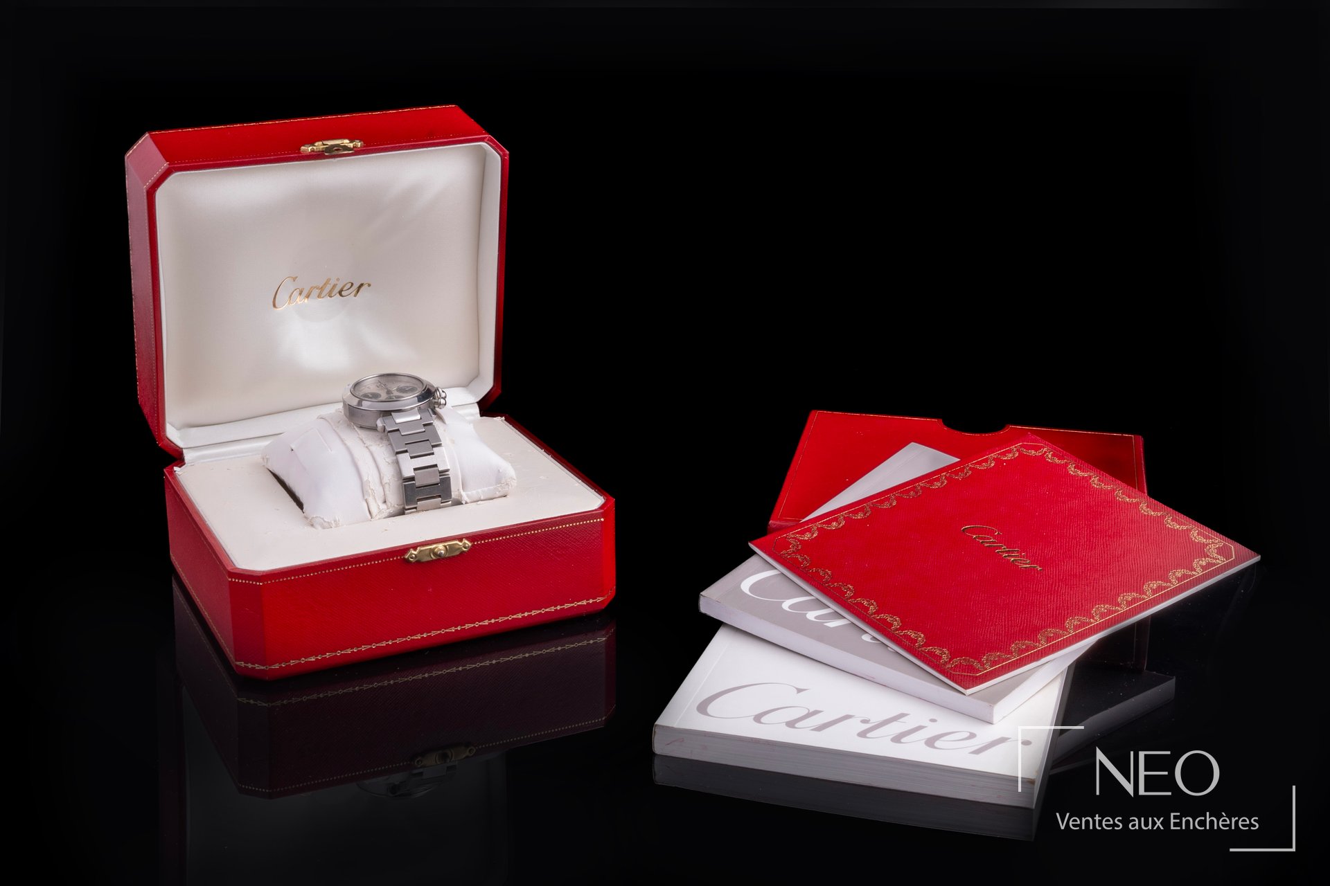 Écrin Cartier rouge, manuel d'utilisation et documents de la montre