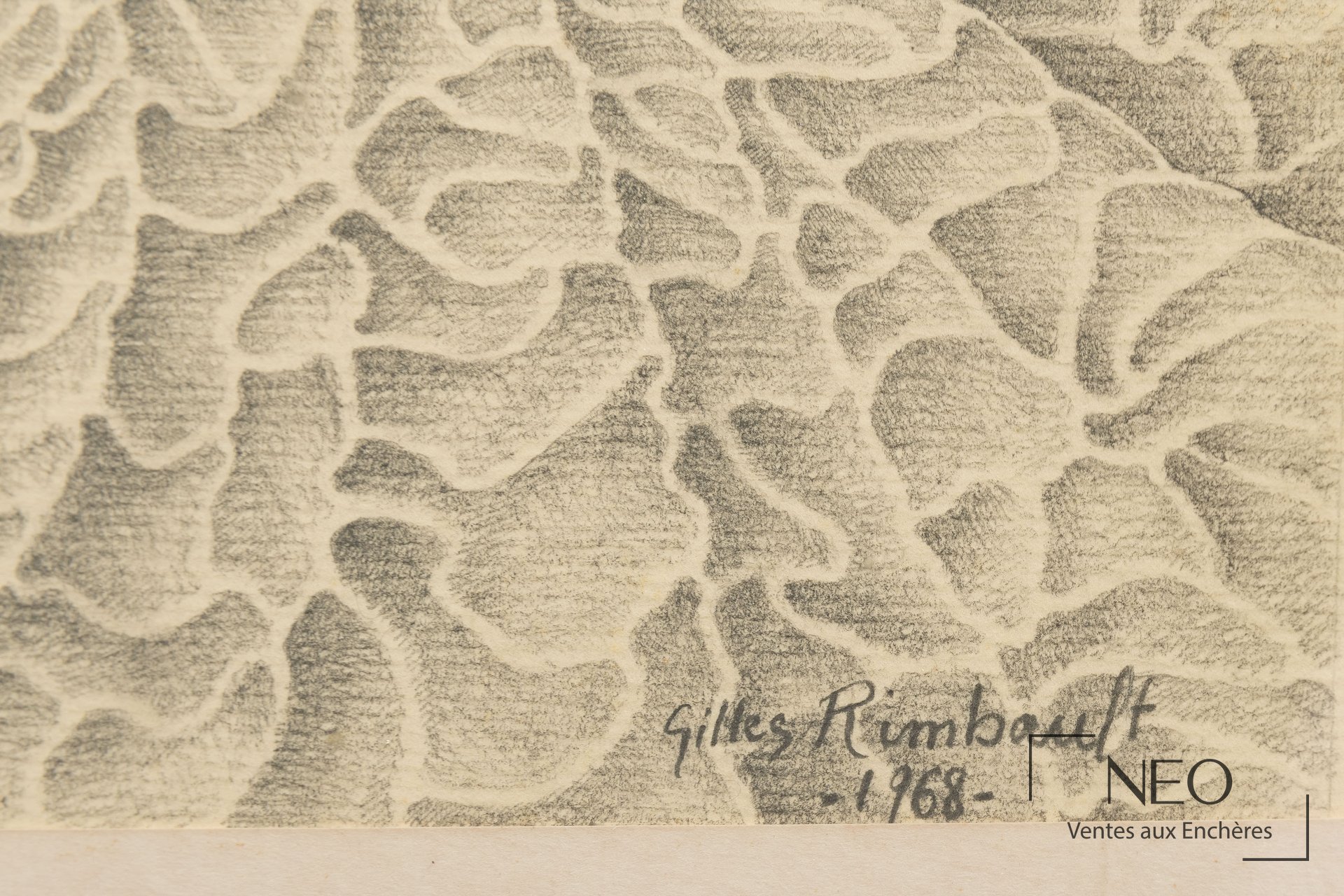 Signature Gilles Rimbault et date 1968 visibles en bas à droite