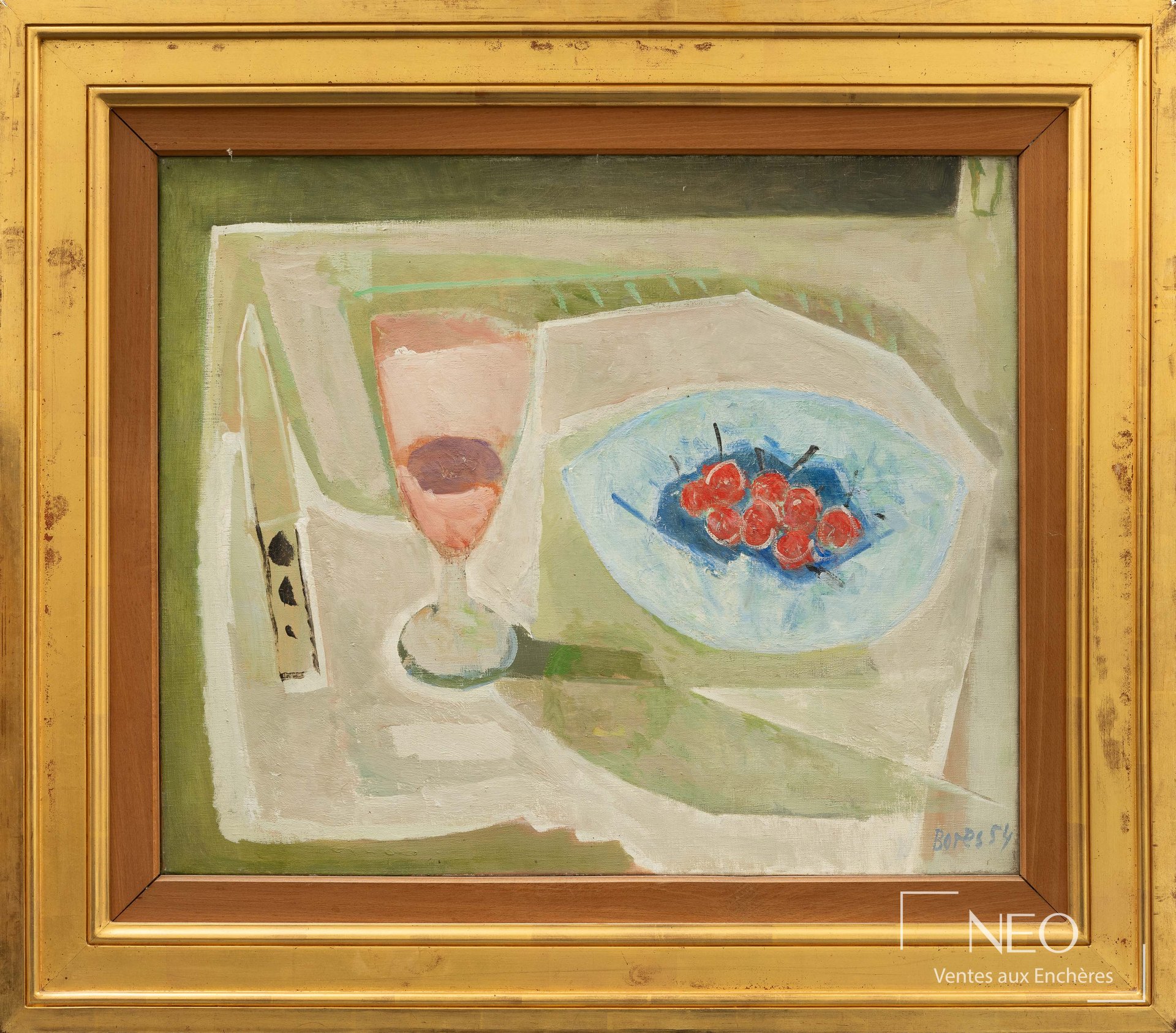 Le tableau de Francisco Bores présenté dans son cadre doré